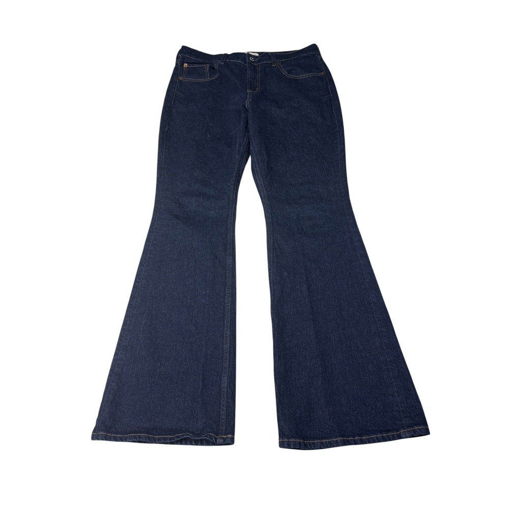 Abercrombie & Fitch Curve Love Mid Rise Bootcut Jeans Dark Wash Blue 30X30 Short